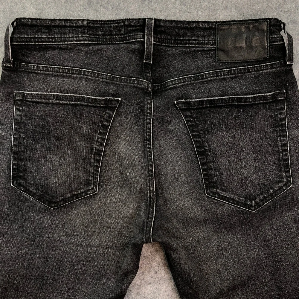 AG Tellis Mens Jeans 34x33 (fits 32x30) Black Slim Fit Dark Wash Stretch Denim